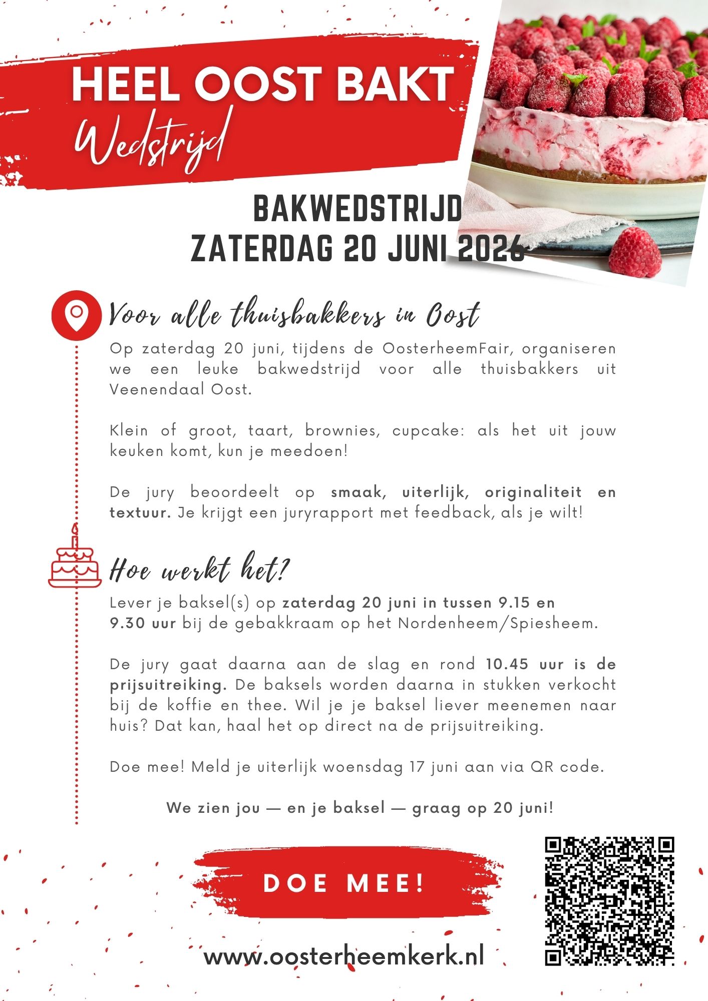 Flyer bakwedstrijd thuisbakkers | 20 juni 2026